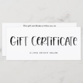 Schriftart Schwarz-weiß | Geschenkgutschein (Vorne/Hinten)