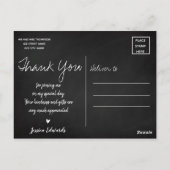 Schriftart-Skript | Abschluss Foto Vielen Dank Postkarte (Rückseite)