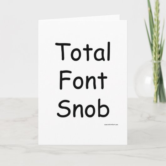 Schriftart Snob insgesamt Karte (Vorderseite)