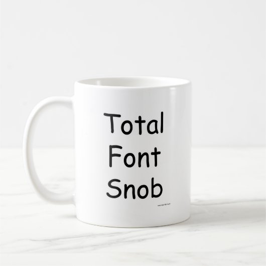 Schriftart Snob Snob Synarky Schreibtischmotto Kaffeetasse (Links)