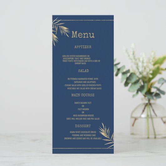 Schriftart Wedding Menu (Hochzeitmenü) Programm (Stehend Vorderseite)