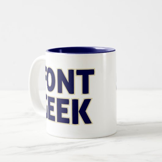 SchriftartGeek - ich kenne Ihre Art Zweifarbige Tasse (Vorderseite Links)