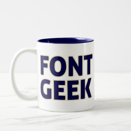 SchriftartGeek - ich kenne Ihre Art Zweifarbige Tasse (Links)