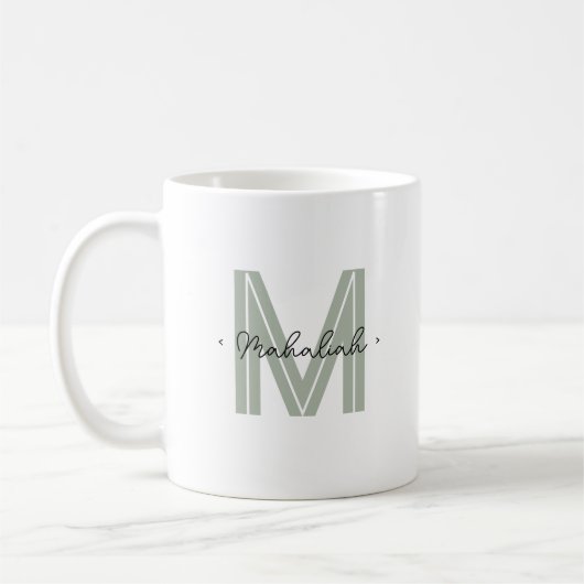 Schriftartnamenssatz für benutzerdefinierte Monogr Kaffeetasse (Links)