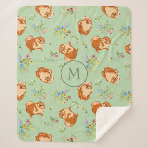Schriftbild für floralen Spitz-Muster Green Sherpadecke
