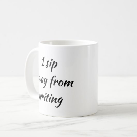 Schriftblock 1 Abstand vom Schreiben der Tasse (Vorderseite Links)