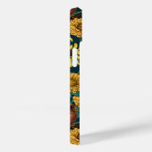 Schriften und Blume in dunkelblau Case-Mate iPhone Hülle (Rückseite / Rechts)