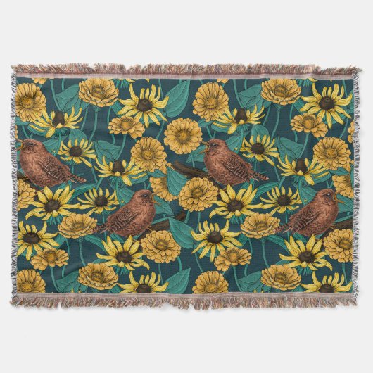 Schriften und Blume in dunkelblau Decke (Vorderseite)