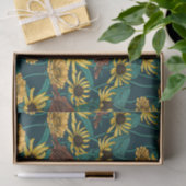 Schriften und Blume in dunkelblau Seidenpapier (Geschenk)