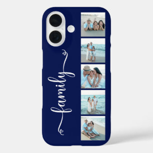 Schriftfamilie Foto Navy Blau iPhone 16 Hülle