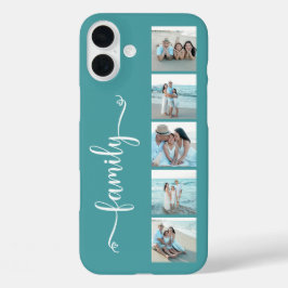Schriftfamilie Foto Teal iPhone 16 Plus Hülle