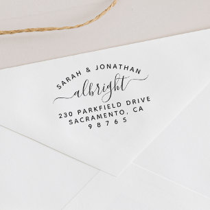 Schriftfamilie Signatur Verheiratetes Paar Adresse Gummistempel