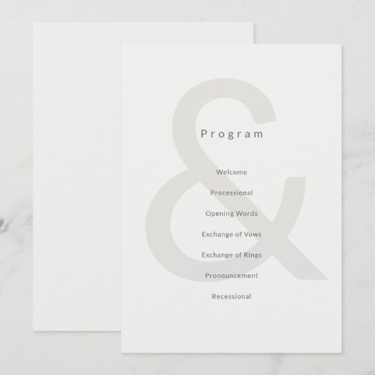 Schriftgestaltung für Hochzeitsprogramme Programm (Vorne/Hinten)