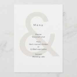 Schriftgestaltung Hochzeit Menükarte