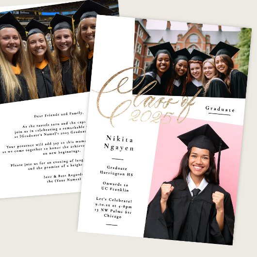 Schriftklasse 2025 | 3 Foto Graduate Party Ankündigung