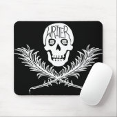 Schriftkunde und Kreuzknochen Quills White Mousepad (Mit Mouse)