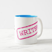 "SCHRIFTLICH" - "Wir verehren die Zeitung, auf der Zweifarbige Tasse (VorderseiteRechts)