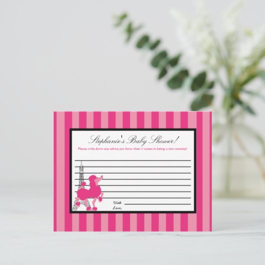 Schriftliche Anleitung Karte Pink Poodle Paris Eif (Stehend Vorderseite)