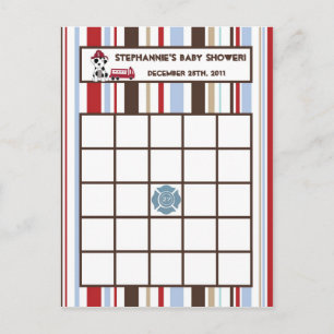 Schriftliche Bingokarte Nojo Feuer Motor Einladungspostkarte