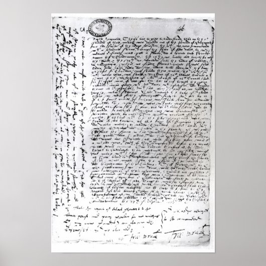 Schriftliche Entsendungen von Sir Francis Drake Poster (Vorne)