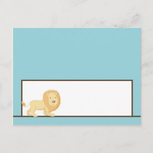 Schriftliche Platzkarte Blue Jungle Lion Postkarte