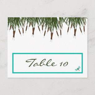 Schriftliche Platzkarte Cattail/Dragonfly in Color Postkarte