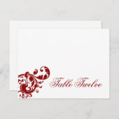 Schriftliche Platzkarte Crimson Red Floral Filigre Postkarte (Vorne/Hinten)