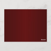 Schriftliche Platzkarte Dark Maroon Gray Wirbel Re Postkarte (Rückseite)