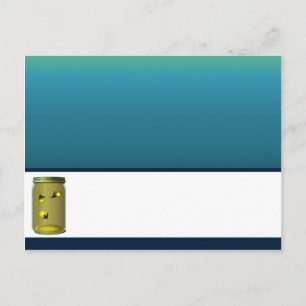 Schriftliche Platzkarte Fireflies und Mason Jars S Postkarte