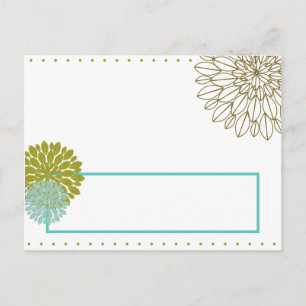 Schriftliche Platzkarte Floral Burst Postkarte