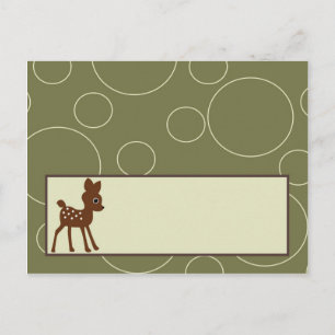 Schriftliche Platzkarte Forrest Animal Owl Deer Bi Postkarte