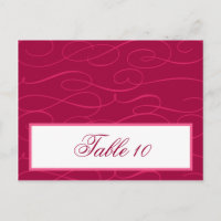 Schriftliche Platzkarte Himbeere Rosa Schleifen/Wi