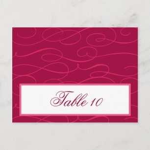 Schriftliche Platzkarte Himbeere Rosa Schleifen/Wi Postkarte