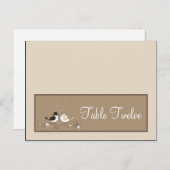 Schriftliche Platzkarte Hochzeit Birds Bride Groom Postkarte (Vorne/Hinten)