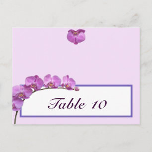 Schriftliche Platzkarte Lila Orchideen auf Stem Postkarte