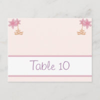 Schriftliche Platzkarte Lila rosa Laterne/Blume al