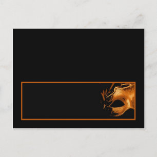 Schriftliche Platzkarte Mis XV Orange Black Postkarte