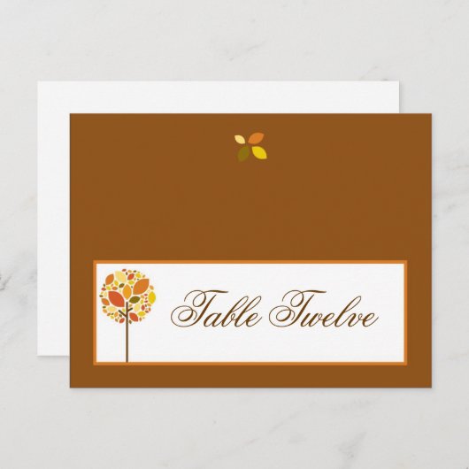 Schriftliche Platzkarte Moderner Herbstbaum fallen Postkarte (Vorne/Hinten)