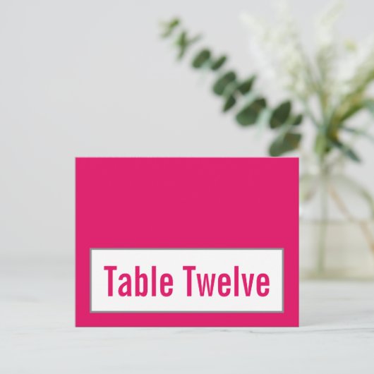 Schriftliche Platzkarte Modernes Grau Damask Spitz Postkarte (Stehend Vorderseite)