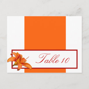 Schriftliche Platzkarte Orange Tiger Lilly mit Str Postkarte