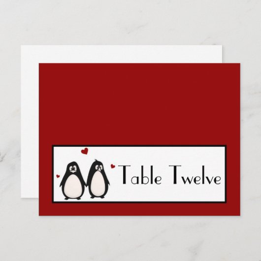 Schriftliche Platzkarte Pinguin Liebe Couple Mate Postkarte (Vorne/Hinten)