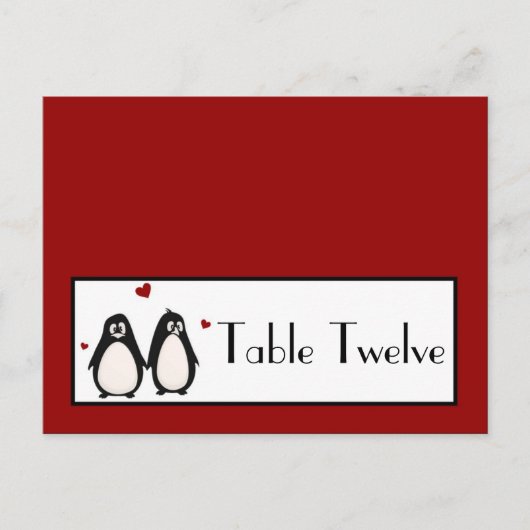 Schriftliche Platzkarte Pinguin Liebe Couple Mate  Postkarte (Vorderseite)