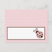 Schriftliche Platzkarte Pink Ladybug Postkarte (Vorderseite)