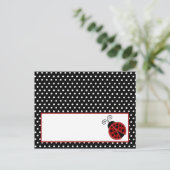 Schriftliche Platzkarte Red Ladybug Postkarte (Stehend Vorderseite)