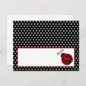 Schriftliche Platzkarte Red Ladybug Postkarte (Vorne/Hinten)