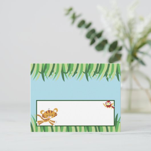 Schriftliche Platzkarte Regenwald Dschungel Tier Postkarte (Stehend Vorderseite)