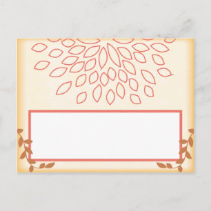 Schriftliche Platzkarte Rosa und Braun Postkarte