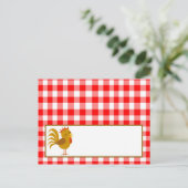 Schriftliche Platzkarte Rote Stalltiere Postkarte (Stehend Vorderseite)