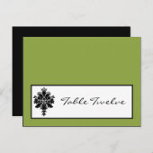 Schriftliche Platzkarte Schwarz-Grün-Damaskasfläch Postkarte (Vorne/Hinten)