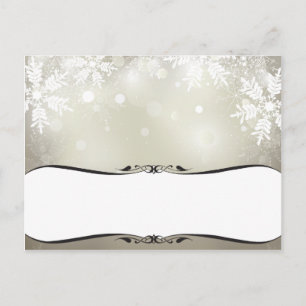 Schriftliche Platzkarte Silver Christmas Blur Feiertagspostkarte